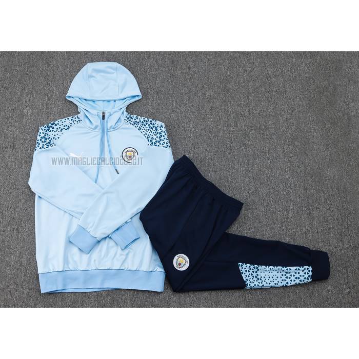 Tuta da Track de Felpa del Manchester City 2023-2024 Blu Claro